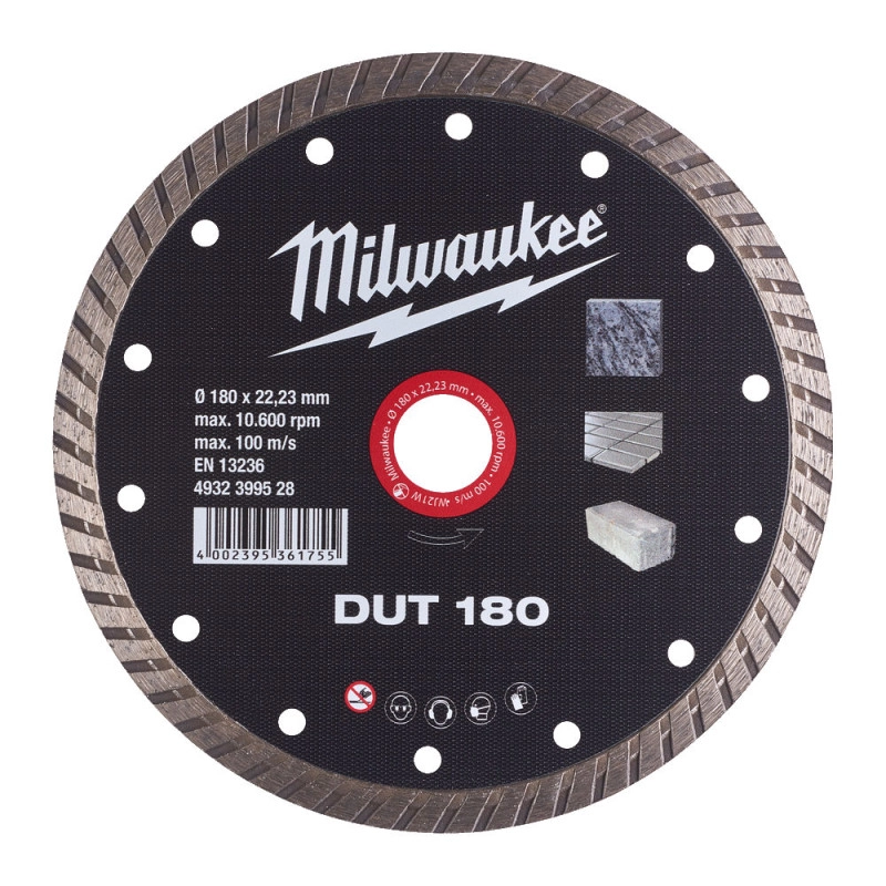 Диск алмазный MILWAUKEE DUT 180, Ø180мм (керамическая плитка/чистый рез)