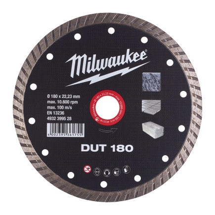 Диск алмазный MILWAUKEE DUT 180, Ø180мм (керамическая плитка/чистый рез)