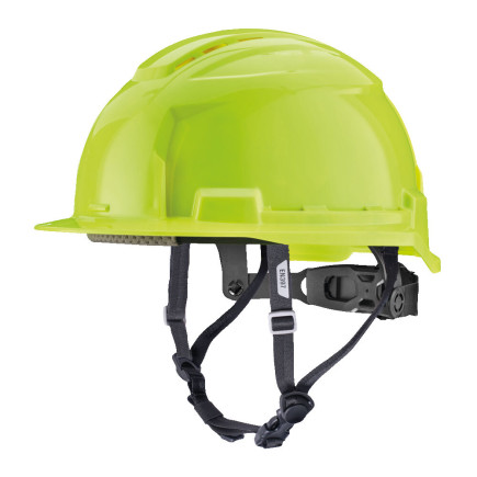 Шлем защитный с ремнем EN397 BOLT100 MILWAUKEE HI-VIS, желтый, вентилируемый