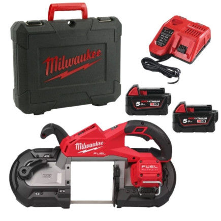 Пила ленточная аккумуляторная бесщеточная MILWAUKEE M18 FBS127-502C (ЗУ+2акк.Х5Ач+ кейс)