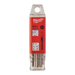 Сверло по металлу HSS-G MILWAUKEE DIN1897, Ø3,7х52х20мм, короткое, (10шт)