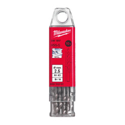 Сверло по металлу HSS-G MILWAUKEE DIN1897, Ø2,5х43х14мм, короткое, (10шт)