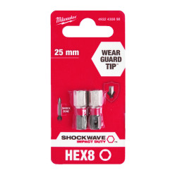 Бита SHOCKWAVE MILWAUKEE, Hex8,0, 25мм, (2шт)