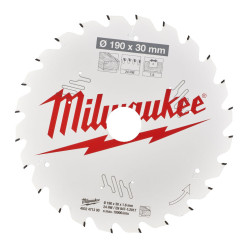 Диск пильный по дереву PFTE THIN KERF MILWAUKEE, Ø190х30х1,6мм, 24 зуб.