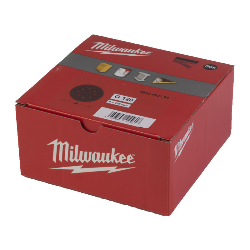 Шлифовальный круг MILWAUKEE Ø125/8 HL, зерно 120, (50шт)