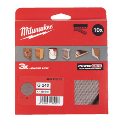 Сетка шлифовальная PG Mesh HL MILWAUKEE, Ø150мм, зерно 240, (10шт)