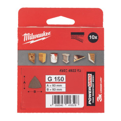 Сетка шлифовальная PG Mesh HL MILWAUKEE, 93х93х93мм, зерно 180, (10шт)