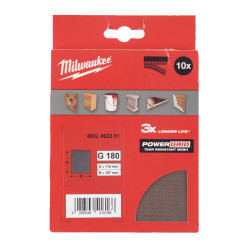 Сетка шлифовальная PG Mesh HL MILWAUKEE, 115х107мм, зерно 180, (10шт)