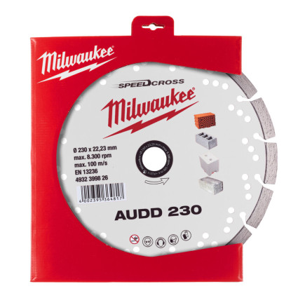 Диск алмазный Speedcross MILWAUKEE AUDD 230, Ø230мм (бетон, кирпич, асфальт)