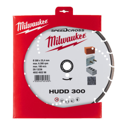 Диск алмазный Speedcross MILWAUKEE HUDD 300, Ø300мм (железобетон, гранит)