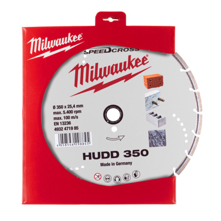 Диск алмазный Speedcross MILWAUKEE HUDD 350, Ø350мм (железобетон, гранит)