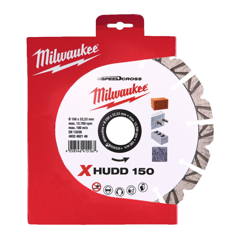 Диск алмазный Speedcross MILWAUKEE XHUDD 150, Ø150мм (железобетон, гранит)