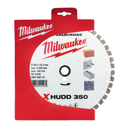 Диск алмазный Speedcross MILWAUKEE XHUDD 350, Ø350мм (железобетон, гранит)