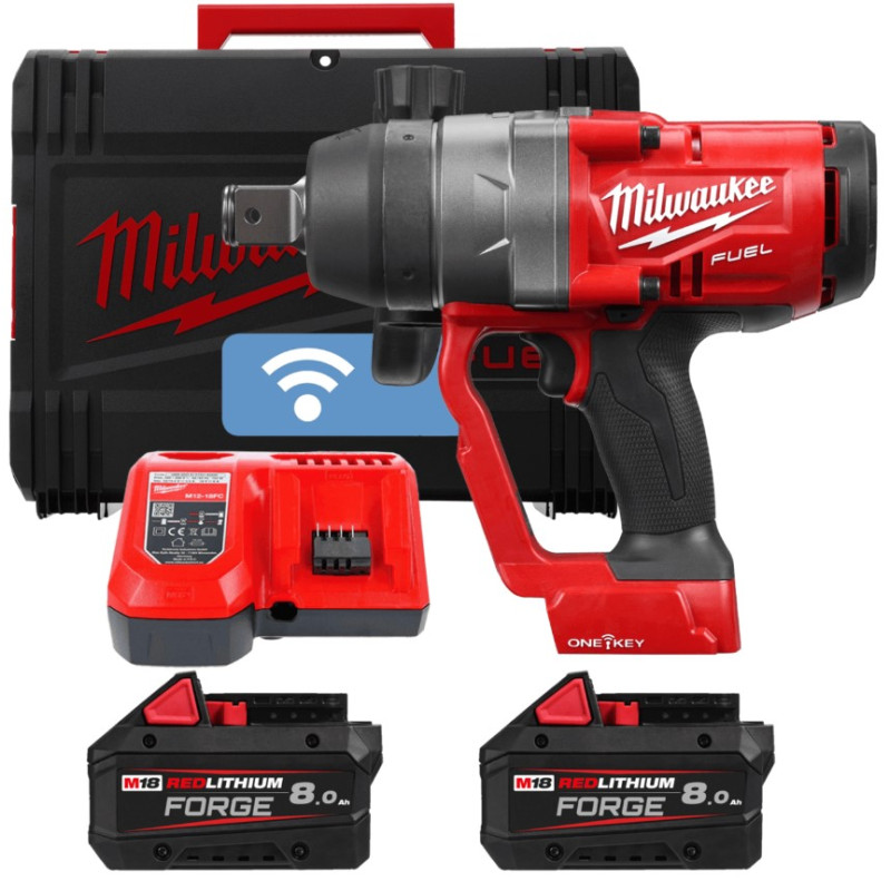 Гайковерт аккумуляторный бесщеточный MILWAUKEE 1'' (2400Нм) M18 ONEFHIWF1-802X, (ЗУ+2ак) FORGE™