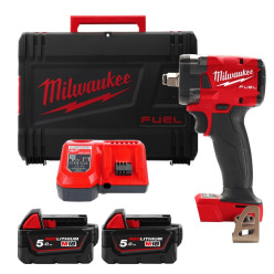 Гайковерт аккумуляторный бесщеточный MILWAUKEE 1/2'' (339Нм) M18 FIW2F12-502X, с кольцом (ЗУ+2Х5Ач) 