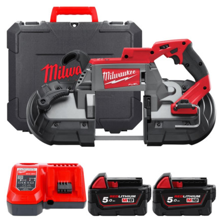 Пила ленточная аккумуляторная бесщёточная MILWAUKEE M18 CBS125-502C (ЗУ+2акк.Х5Ач+кейс)  