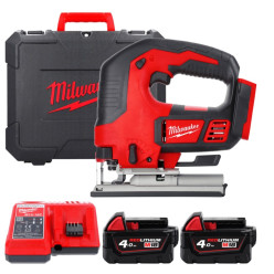 Пила лобзиковая аккумуляторная MILWAUKEE M18 BJS-402C (ЗУ+2акк.Х4Ач+кейс)