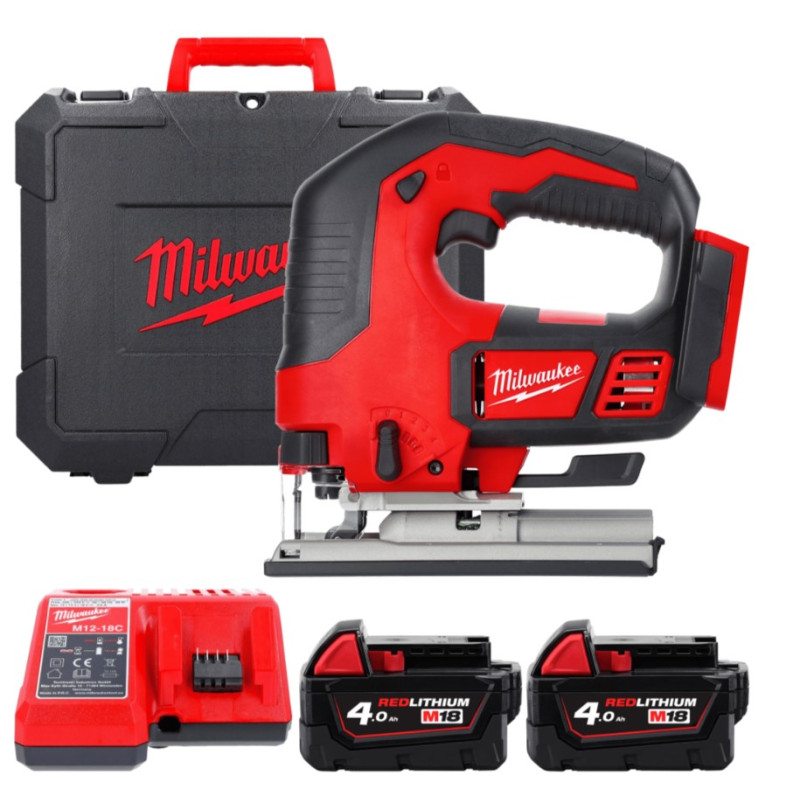 Пила лобзиковая аккумуляторная MILWAUKEE M18 BJS-402C (ЗУ+2акк.Х4Ач+кейс)