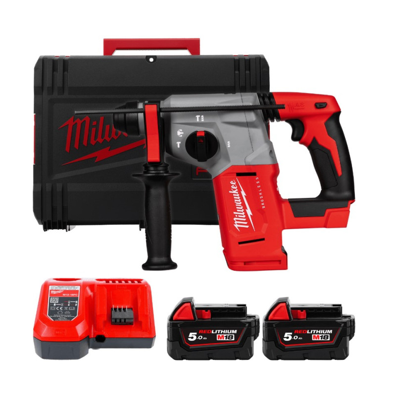 Перфоратор аккумуляторный бесщёточный SDS-PLUS MILWAUKEE M18 BLH-502X (2,3 Дж) (ЗУ+2ак.Х5Ач+HDкейс)