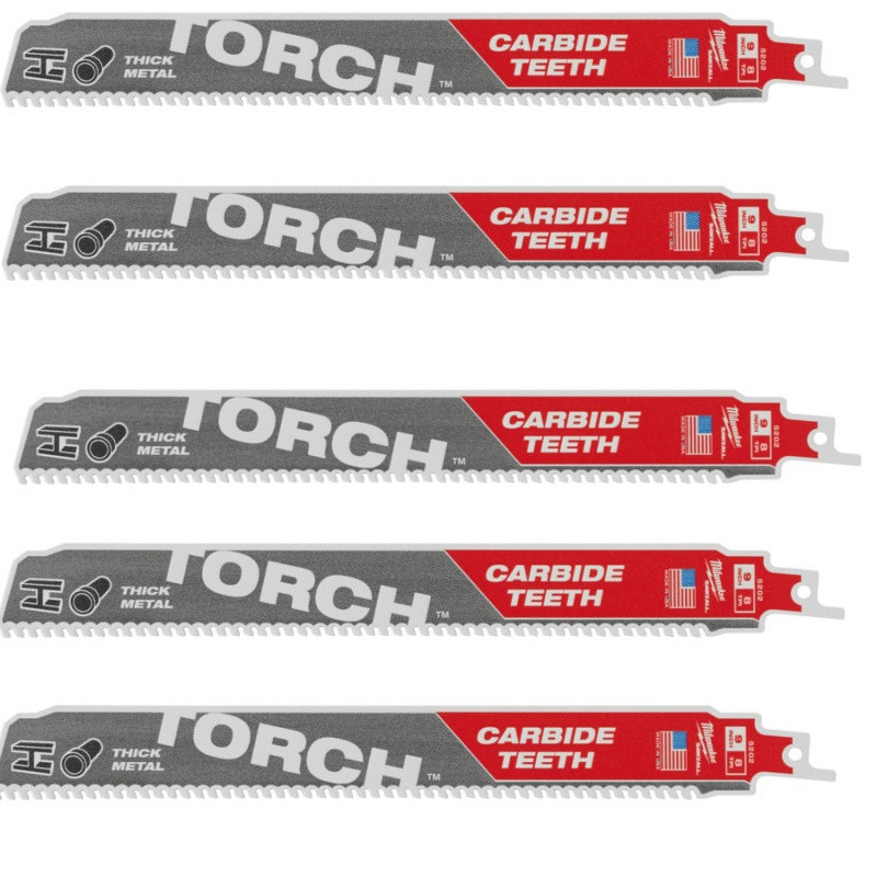 Полотно для сабельных пил TORCH CARBIDE MILWAUKEE, 230х3,1мм, (5шт), (металл)