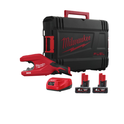 Труборез аккумуляторный по нержавеющей стали MILWAUKEE M12 PCSS54-402C до 54мм (ЗУ+2акк.Х4Ач+кейс)