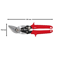 Ножницы по металлу офсетные (45°) MILWAUKEE (левый рез)
