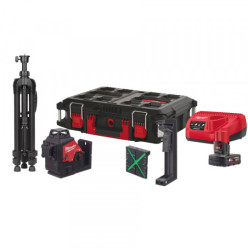 Нивелир лазерный аккумуляторный 3D MILWAUKEE, M12 3PLSKIT-401P (ЗУ+1акк.Х4Ач+оборудование+PACKOUT)