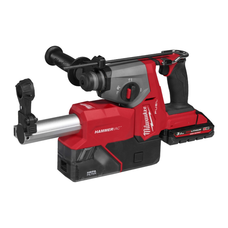 Перфоратор аккумуляторный бесщеточный SDS-PLUS MILWAUKEE M18 FHACDDE-0C  (1,7Дж) с пылеотводом