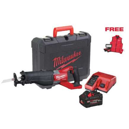 Пила сабельная аккумуляторная бесщёточная MILWAUKEE M18 FSX-801C (ЗУ+1акк.Х8Ач+кейс) FORGE™+подарок