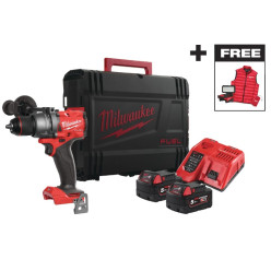 Дрель-шуруповёрт аккумуляторная бесщёточная ударная MILWAUKEE M18 FPD3MC-402X (158 Нм) + подарки