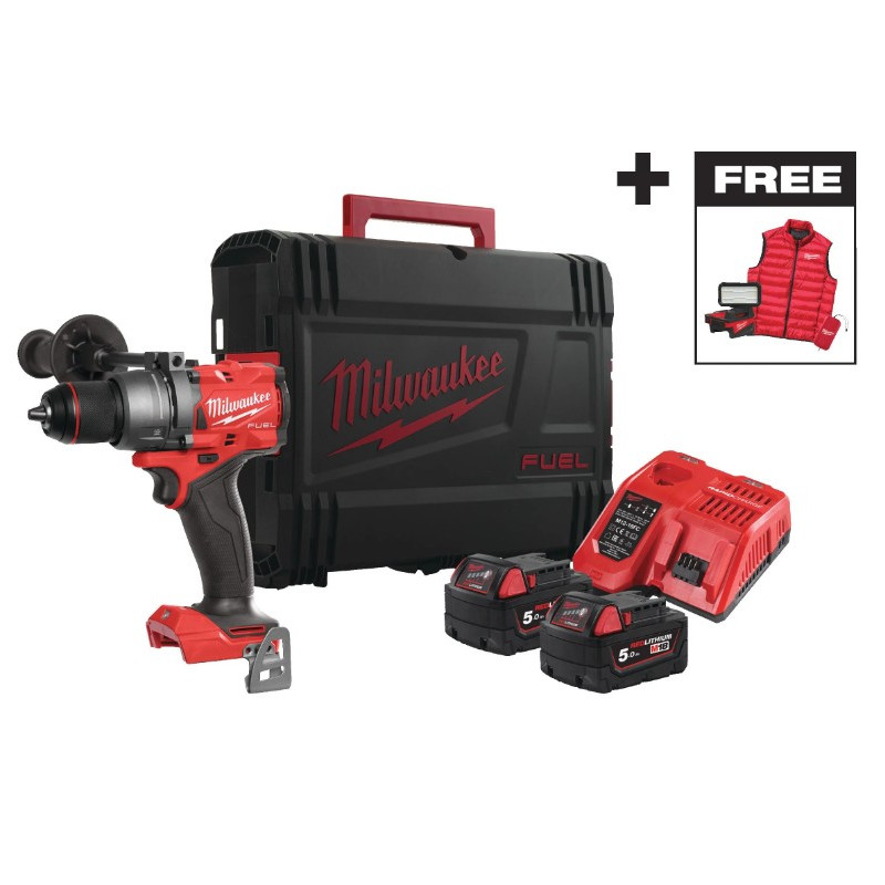 Дрель-шуруповёрт аккумуляторная бесщёточная ударная MILWAUKEE M18 FPD3MC-402X (158 Нм) + подарки