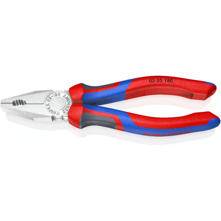 Плоскогубцы комбинированные Ø12,0мм, 180мм KNIPEX 03 05 180, хромированные