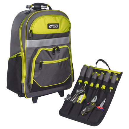 Рюкзак для инструмента RYOBI RSSBP2, выдвижная ручка, колесики, 25 л.