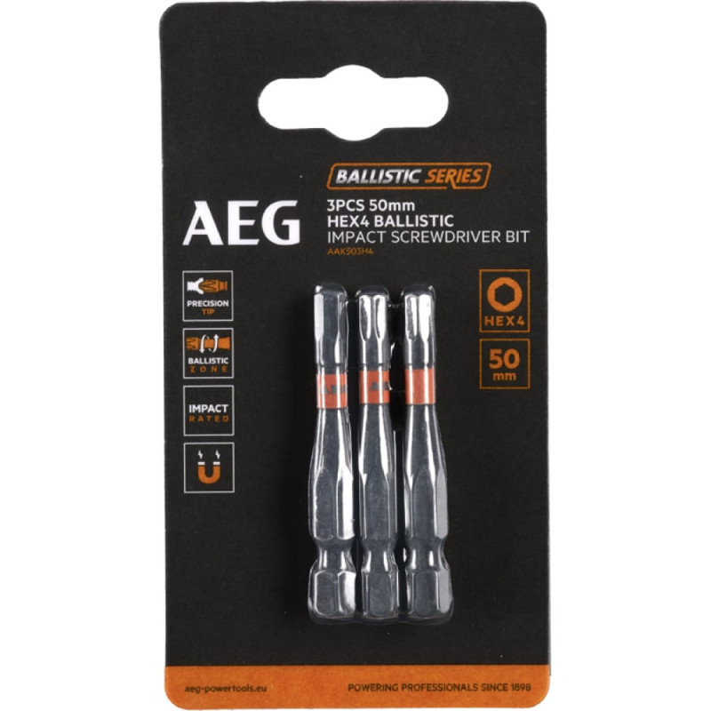 Бита ударная AEG AAK503H4,  HEX4, 50мм (3шт)