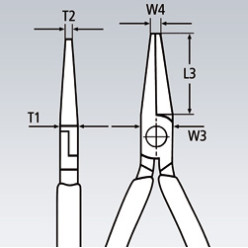 Круглогубцы плоские с режущей кромкой Ø3,2мм, 200мм VDE KNIPEX 26 16 200. хромированные