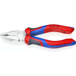 Пассатижи (плоскогубцы) комбинированные Ø10,0мм, 160мм KNIPEX 03 05 160, хромированные