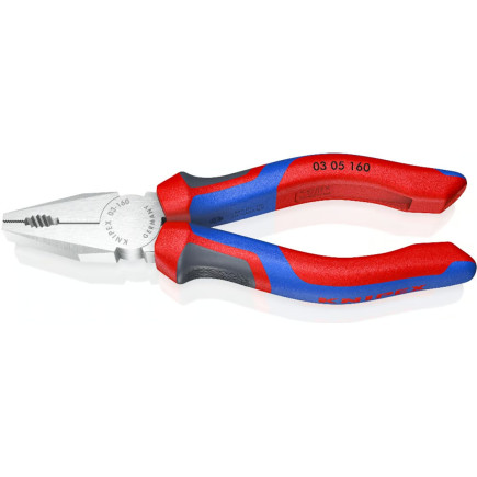 Пассатижи (плоскогубцы) комбинированные Ø10,0мм, 160мм KNIPEX 03 05 160, хромированные