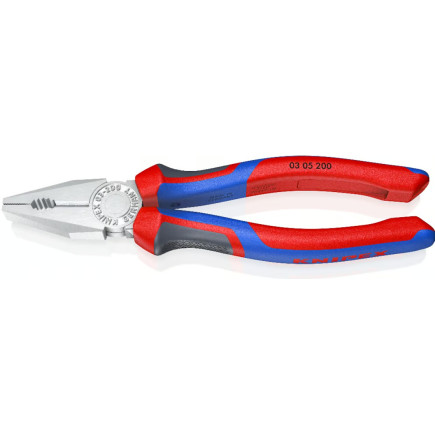 Плоскогубцы комбинированные Ø13,0мм, 200мм KNIPEX 03 05 200, хромированные