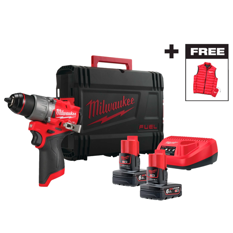 Дрель-шуруповёрт аккумуляторная бесщёточная ударная MILWAUKEE M12 FPD2MC-602X (45 Нм)(ЗУ+2Х6Ач+HDкей