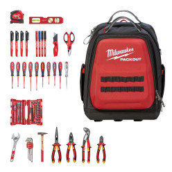 Рюкзак PACKOUT MILWAUKEE с набором инструментов для електриков (76шт) 