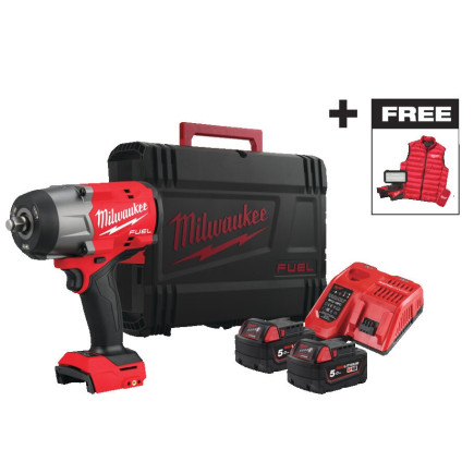 Гайковерт аккумуляторный бесщёточный MILWAUKEE 1/2" (2034 Нм) M18 FHIWF2F12MC-502X жилетка + ALIS-0