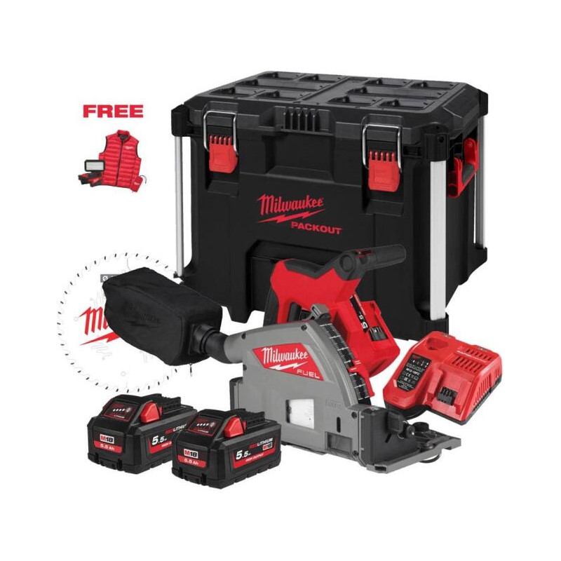 Пила дисковая погружная аккумуляторная бесщеточная MILWAUKEE M18 FPS55MC-552P PACKOUT