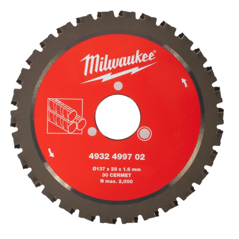 Диск пильный по металлу MILWAUKEE для резака арматуры Ø137x28x1,6мм, 30зуб
