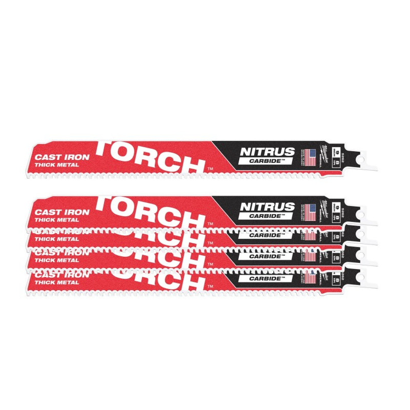 Полотно для сабельных пил TORCH CARBIDE NITRUS MILWAUKEE, 230х3,1мм, (5шт), (металл)