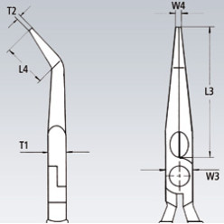 Плоскогубцы длинногубцы механика, угол, 70°, 200мм KNIPEX 38 71 200, фосфатированные