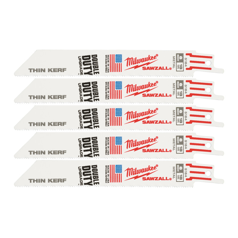 Полотно для сабельных пил THIN KERF MILWAUKEE, 150х1,4мм, (5шт), (металл) 
