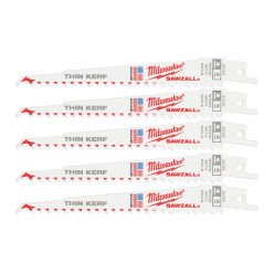 Полотно для сабельных пил THIN KERF FANG TIP MILWAUKEE, 150/5,0мм, (5шт), (дерево с гвоздями)