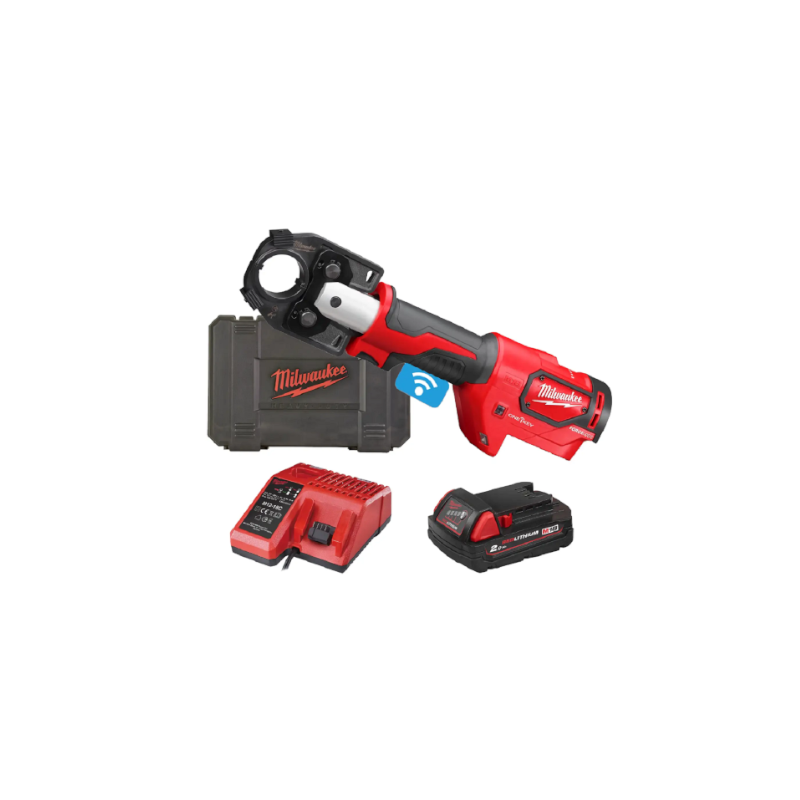 Обжимник гидравлический аккумуляторный для кабелей MILWAUKEE M18 HCCT-201C 53 кН (ЗУ+1Х2Ач+кейс) 