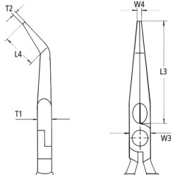 Пассатижи (плоскогубцы) монтажные, угол 45°, 280мм KNIPEX 28 81 280, фосфатированные
