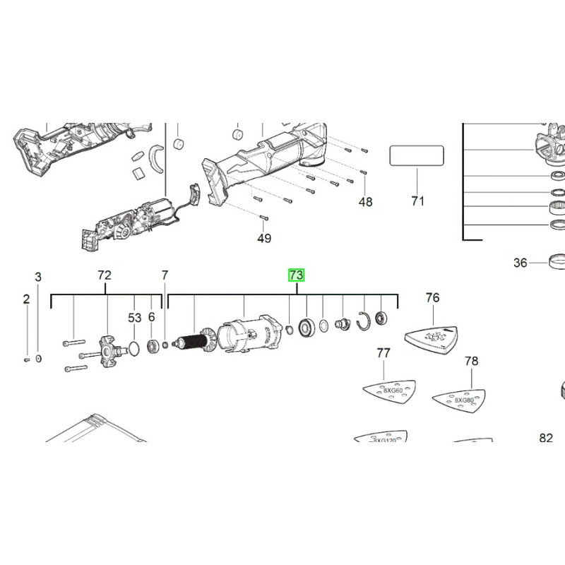 Двигун в зборі до M18FMT/Milwaukee